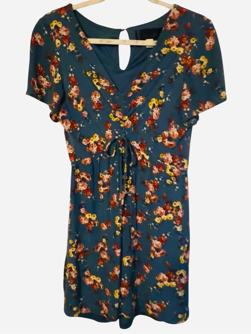 NWOT Blue Rain Blue Floral Pattern Dress Size Small